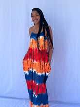 Load image into Gallery viewer, Tie dye spaghetti strap maxi dress
